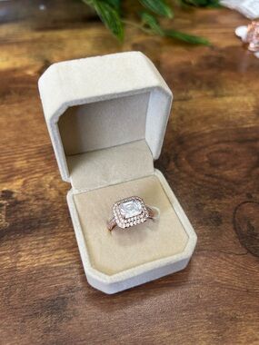 Bomb Party OG Diamond CZ & Rose Gold Ring, Size 8